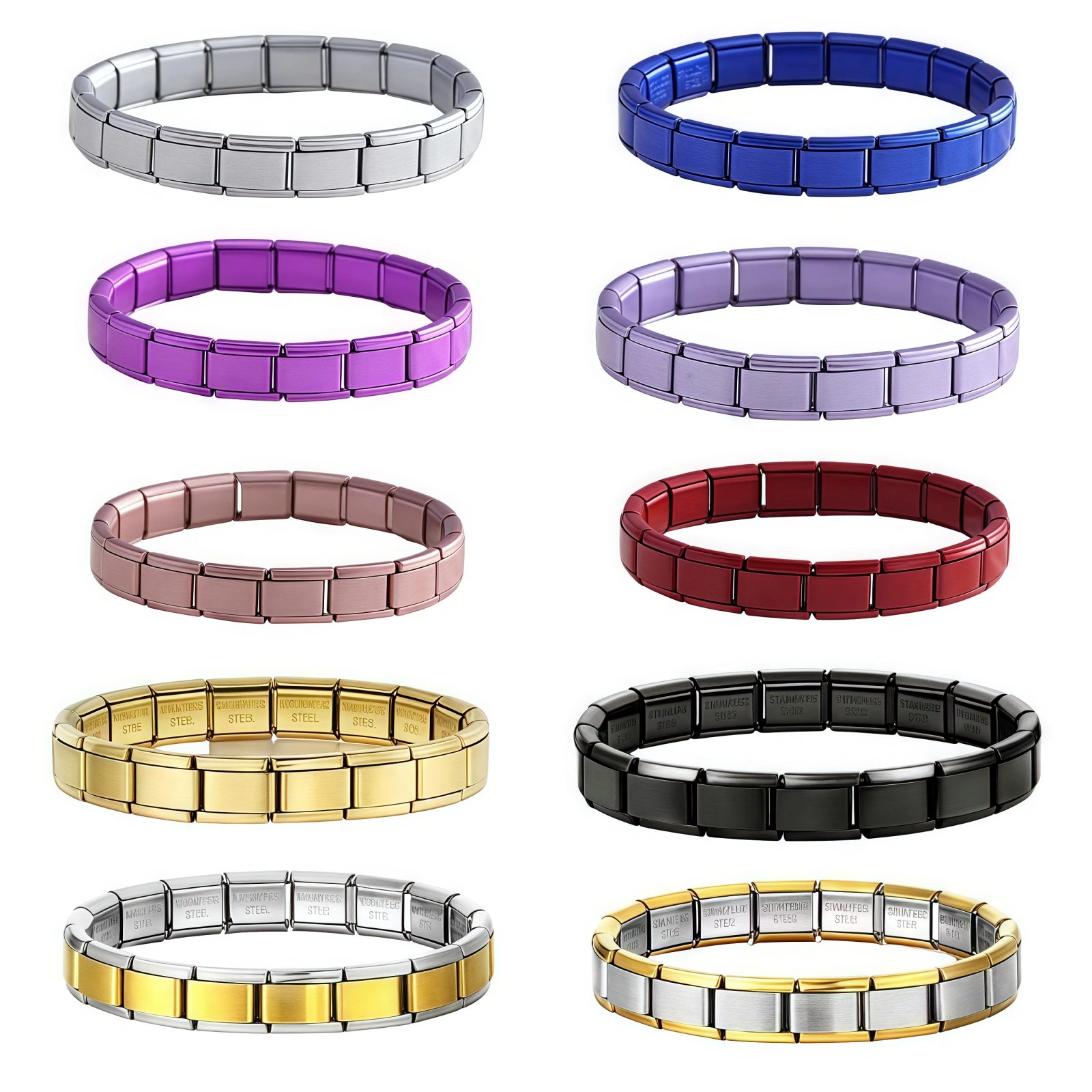 Italian Charm Link Stainless Steel Golden Bracelet for Woman Men DIY Making 9mm Bead Silver Color Retro Bangle Jewelry Wholesale Italian Charm Link Stainless Steel Golden Bracelet for Woman Men DIY Making 9mm Bead Silver Color Retro Bangle Jewelry Wholesale