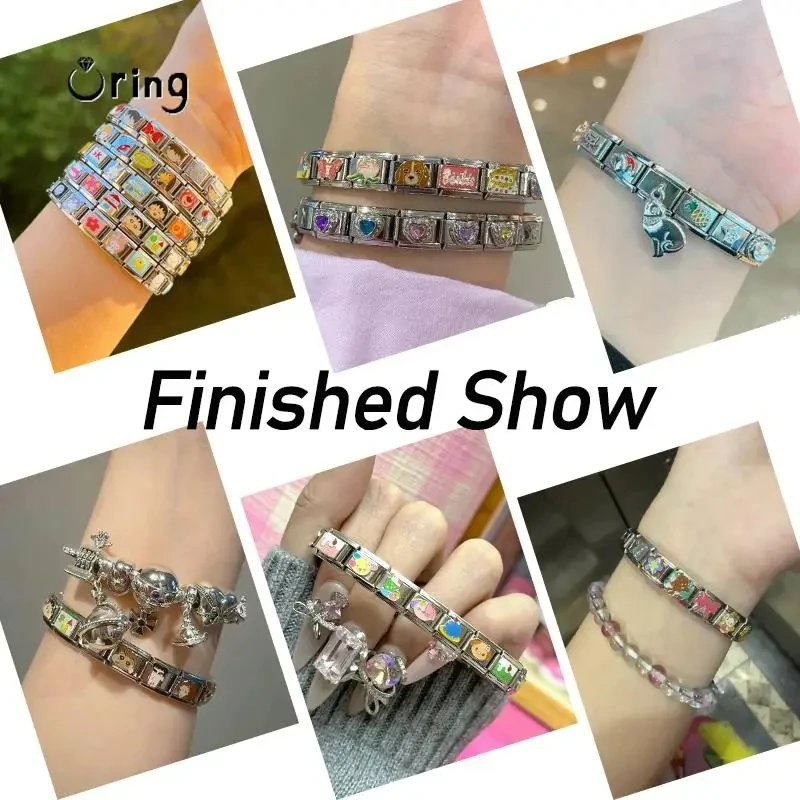 Italian Charm Link Stainless Steel Golden Bracelet for Woman Men DIY Making 9mm Bead Silver Color Retro Bangle Jewelry Wholesale Italian Charm Link Stainless Steel Golden Bracelet for Woman Men DIY Making 9mm Bead Silver Color Retro Bangle Jewelry Wholesale