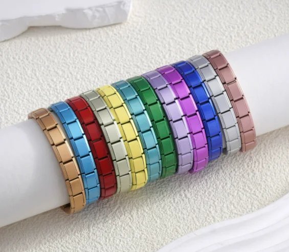 Italian Charm Link Stainless Steel Golden Bracelet for Woman Men DIY Making 9mm Bead Silver Color Retro Bangle Jewelry Wholesale Italian Charm Link Stainless Steel Golden Bracelet for Woman Men DIY Making 9mm Bead Silver Color Retro Bangle Jewelry Wholesale