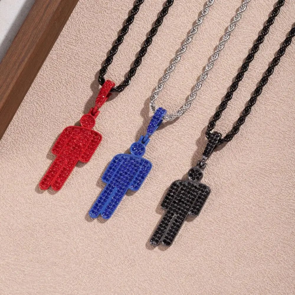 Fashionable Cartoon Little Man Pendant Zircon Luxury Rhinestone Pendant Trendy Crooked Head Necklace Pendant Unisex Pendant Fashionable Cartoon Little Man Pendant Zircon Luxury Rhinestone Pendant Trendy Crooked Head Necklace Pendant Unisex Pendant