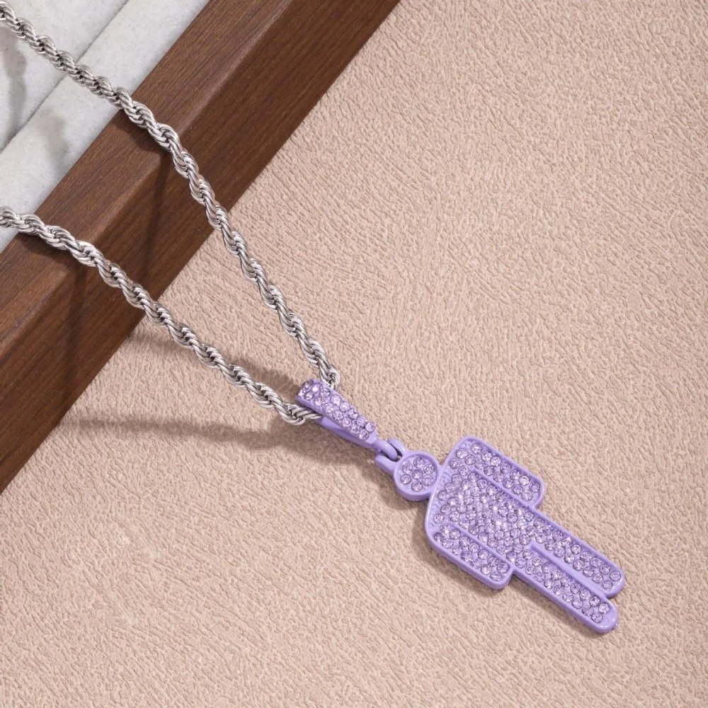 Fashionable Cartoon Little Man Pendant Zircon Luxury Rhinestone Pendant Trendy Crooked Head Necklace Pendant Unisex Pendant - Image 5