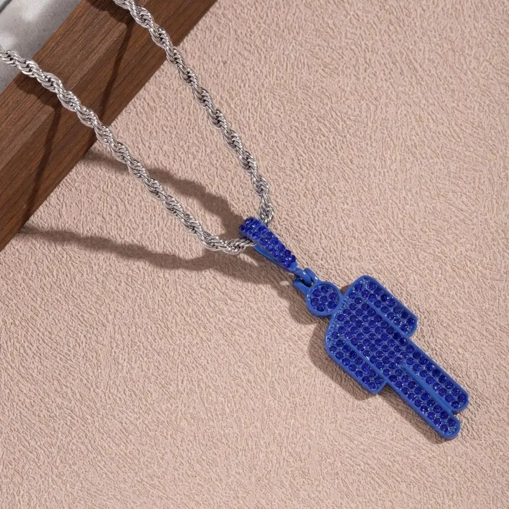 Fashionable Cartoon Little Man Pendant Zircon Luxury Rhinestone Pendant Trendy Crooked Head Necklace Pendant Unisex Pendant Fashionable Cartoon Little Man Pendant Zircon Luxury Rhinestone Pendant Trendy Crooked Head Necklace Pendant Unisex Pendant