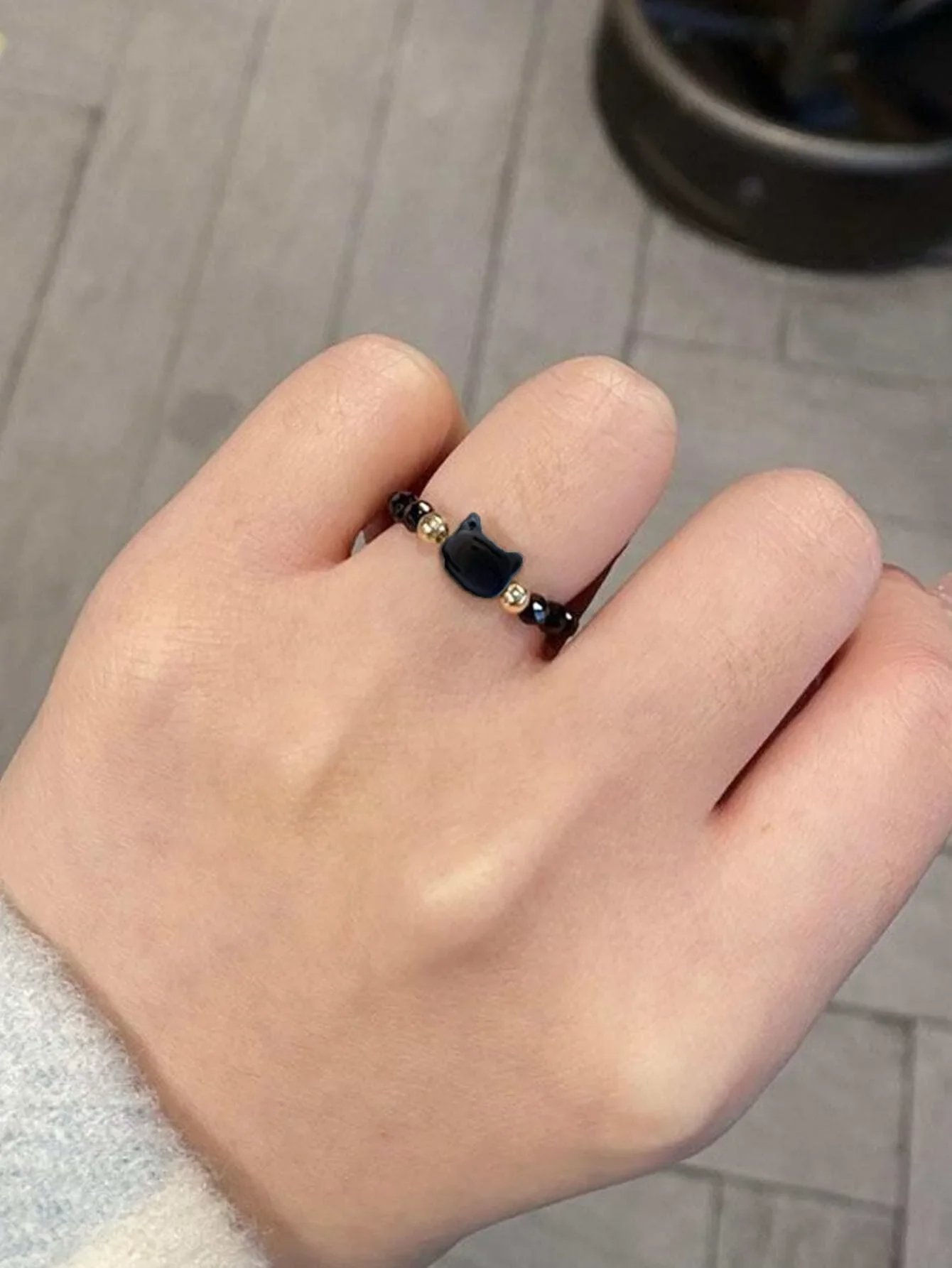 Fashion Natural Moonstone Obsidian Rings Minimalist Handmade Cute Black White Cat Bead Ring Women Party Accessories Jewelry Gift Fashion Natural Moonstone Obsidian Rings Minimalist Handmade Cute Black White Cat Bead Ring Women Party Accessories Jewelry Gift
