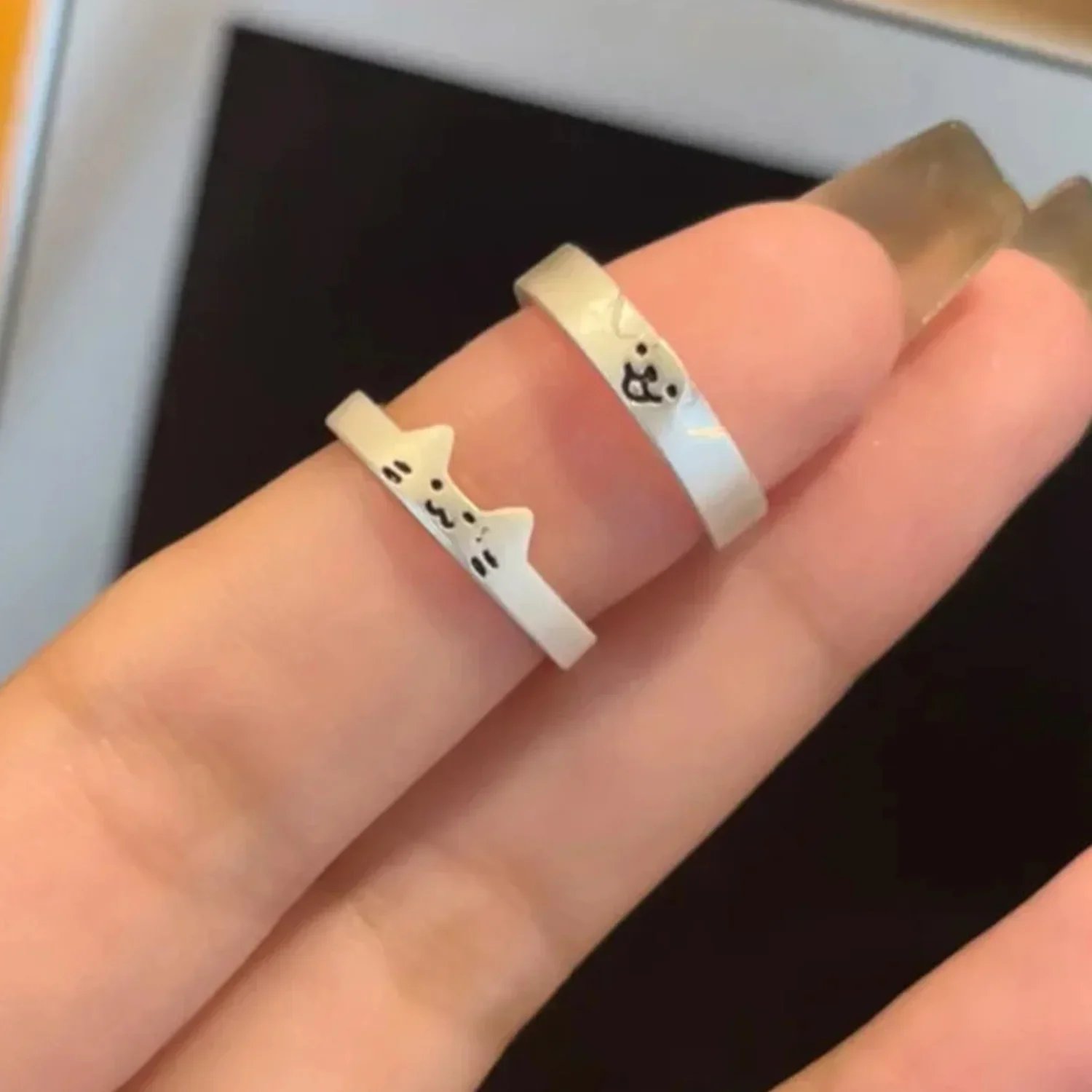 1/2pcs New Lovely Cat Dog Animal Couple Ring for Couple Handmade Opening Adjustable Rings Valentine's Day Rings Fashion Jewelry 1/2pcs New Lovely Cat Dog Animal Couple Ring for Couple Handmade Opening Adjustable Rings Valentine's Day Rings Fashion Jewelry