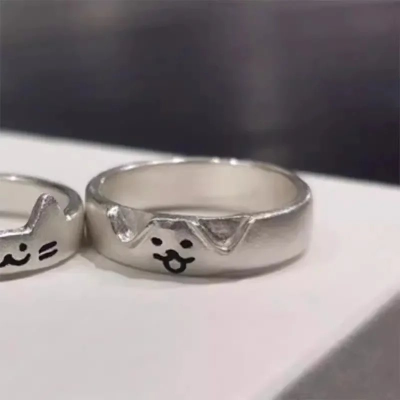 1/2pcs New Lovely Cat Dog Animal Couple Ring for Couple Handmade Opening Adjustable Rings Valentine's Day Rings Fashion Jewelry 1/2pcs New Lovely Cat Dog Animal Couple Ring for Couple Handmade Opening Adjustable Rings Valentine's Day Rings Fashion Jewelry