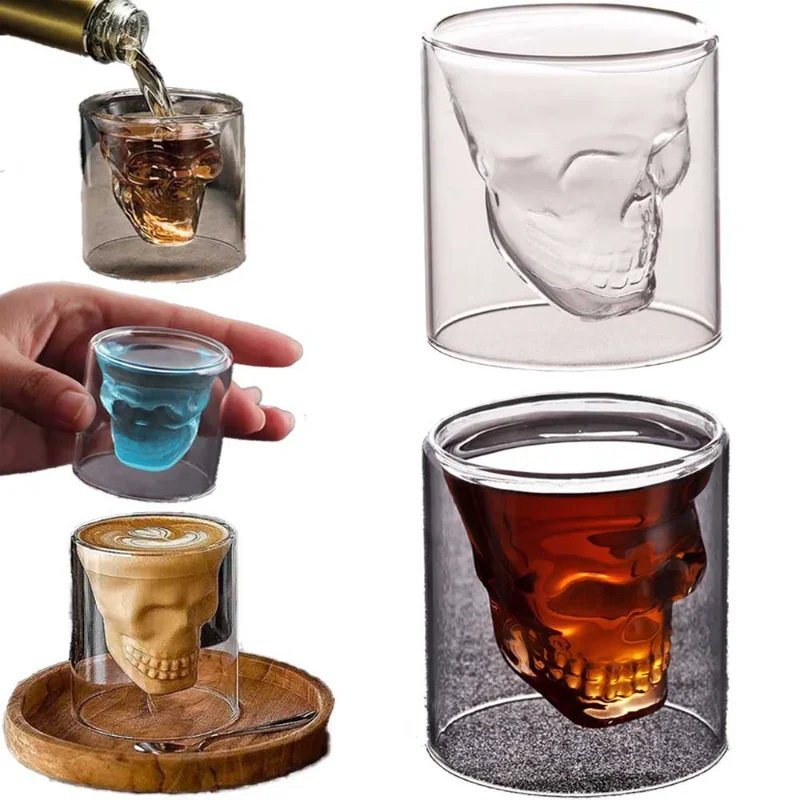 Wine Cup Glasses Of Wine Crystal Cocktail Glasses Whisky Barware Beer Drinkware Drinking Coffee Mugs Double Bottom Mug Glass Cup - Image 2