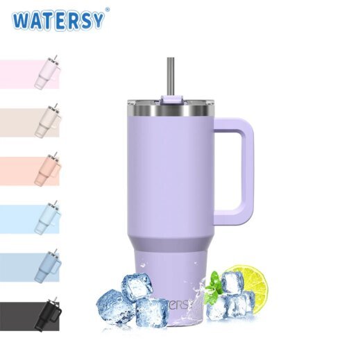 891/1182ml Insulated Mug With Handle And Straw Large Capacity 40oz Tumbler Stainless Steel Water Bottle Office Home Thermal Mug