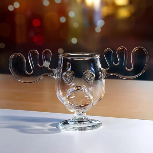 240ml 8oz Elk Wine Glass Cocktail Juice Cup Reindeer Mug Wine Beer Water Milk Whiskey Glasses Drinkware Shot Cups Christmas Gift