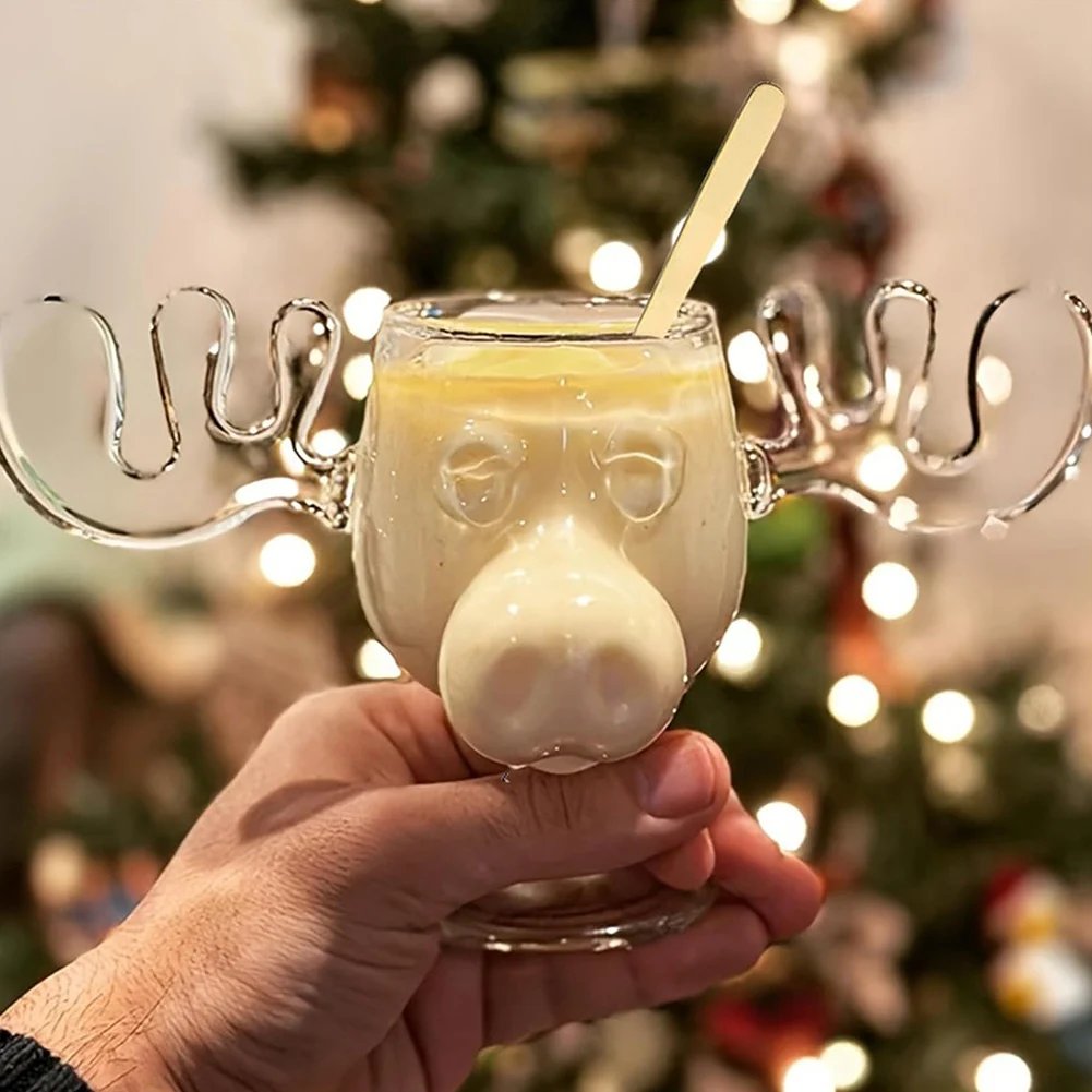 240ml 8oz Elk Wine Glass Cocktail Juice Cup Reindeer Mug Wine Beer Water Milk Whiskey Glasses Drinkware Shot Cups Christmas Gift - Image 3
