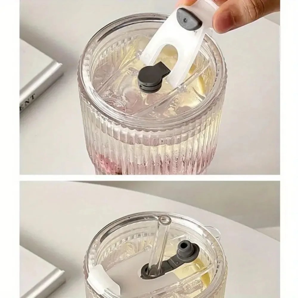600ml Stripe Glass Cup with Lid and Straw Transparent Drinking Glasses for Juice Water and Iced Coffee Cups Mug Drinkware 600ml Stripe Glass Cup with Lid and Straw Transparent Drinking Glasses for Juice Water and Iced Coffee Cups Mug Drinkware