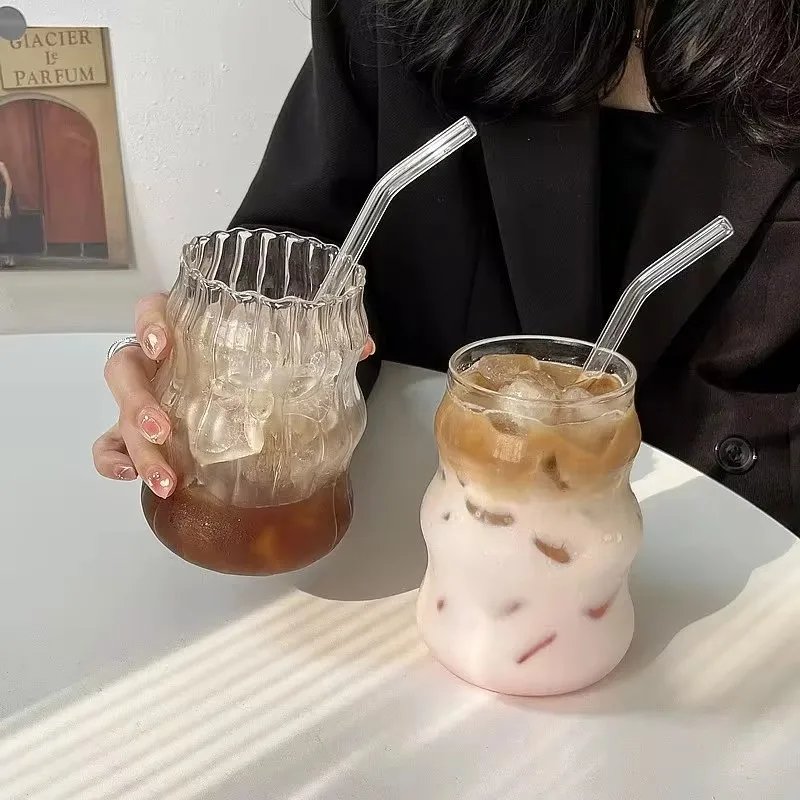 550ml Transparent Bubble Tea Aesthetic Glass Cups With Straws Beer Mugs Strawberry Milk Juice Pitcher Coffee Mug Drinkware Cup 550ml Transparent Bubble Tea Aesthetic Glass Cups With Straws Beer Mugs Strawberry Milk Juice Pitcher Coffee Mug Drinkware Cup