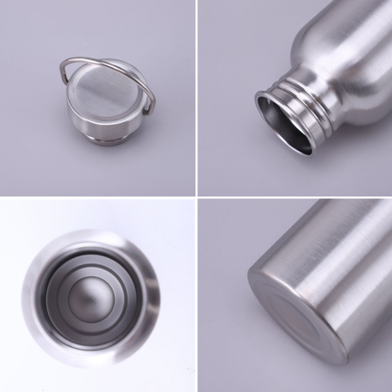 500/750/1000ml Stainless Steel Water Bottle Single Wall Large Capacity Big Mouth Vacuum Flasks with Lid Cycling Drinkware Sports
