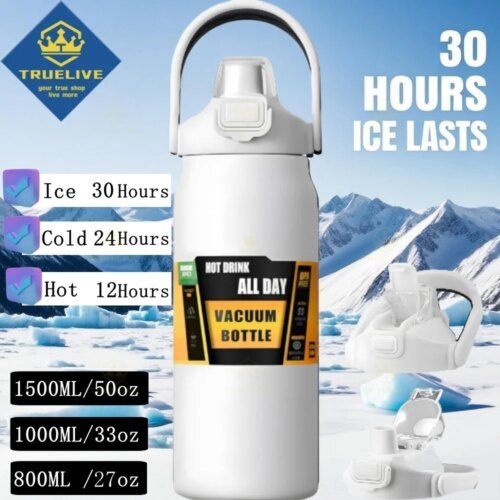 Outdoor Thermos Thermal Mug 26oz/33oz/40oz/50oz Stainless Steel Vacuum Flasks Cold and Hot Sports Water Bottle with Straw