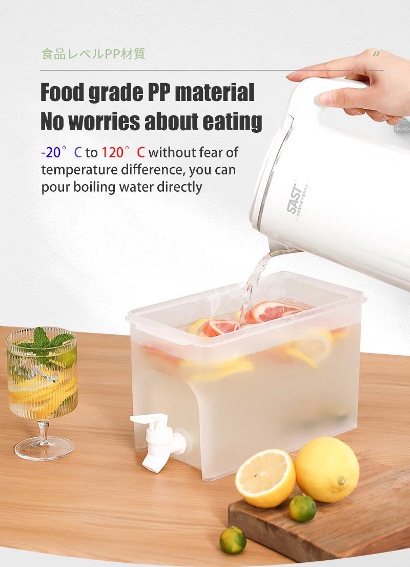 4L Cold Kettle Refrigerator With Faucet Household Lemonade Bottle Drinkware Cold Water Container For Kitchen Cool Water Bucket 4L Cold Kettle Refrigerator With Faucet Household Lemonade Bottle Drinkware Cold Water Container For Kitchen Cool Water Bucket