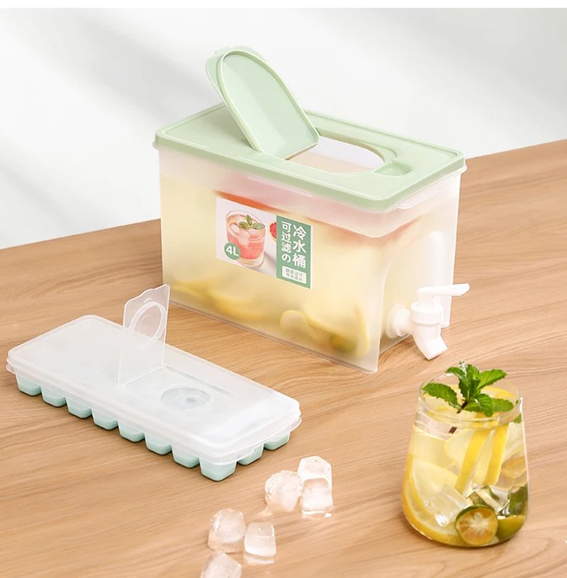 4L Cold Kettle Refrigerator With Faucet Household Lemonade Bottle Drinkware Cold Water Container For Kitchen Cool Water Bucket 4L Cold Kettle Refrigerator With Faucet Household Lemonade Bottle Drinkware Cold Water Container For Kitchen Cool Water Bucket