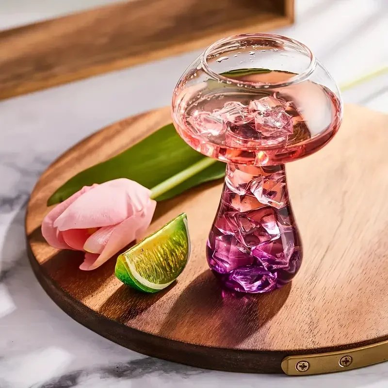 Creative Mushroom Cocktail Glass Cups Transparent drinks Beer Wine Glasses Coffee Cups Drinkware for Bar Parties Home Drinking ﻿