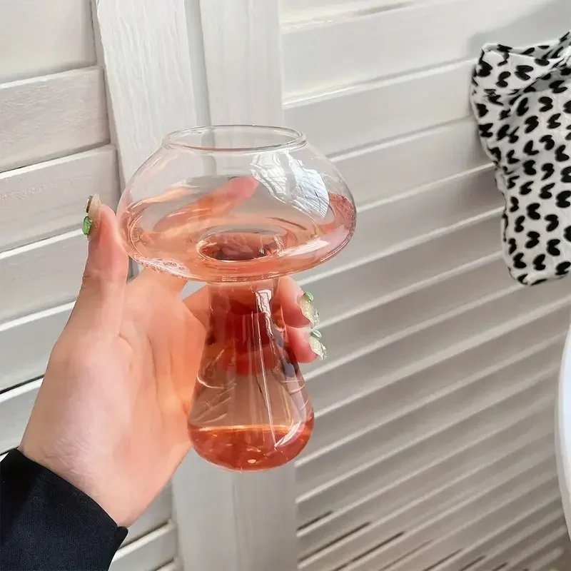 Creative Mushroom Cocktail Glass Cups Transparent drinks Beer Wine Glasses Coffee Cups Drinkware for Bar Parties Home Drinking ﻿