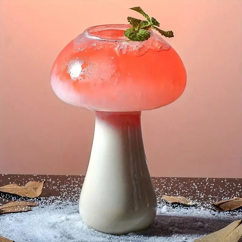 Creative Mushroom Cocktail Glass Cups Transparent drinks Beer Wine Glasses Coffee Cups Drinkware for Bar Parties Home Drinking ﻿