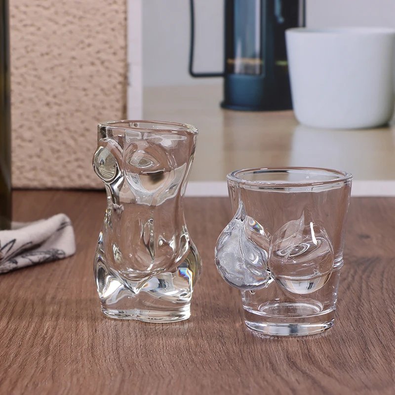 1PC New Unique Beer Cup Funny Men Women Body Shaped Transparent Wine Glass Bar Drinkware Cocktail Mug Coffee Juice Teacup