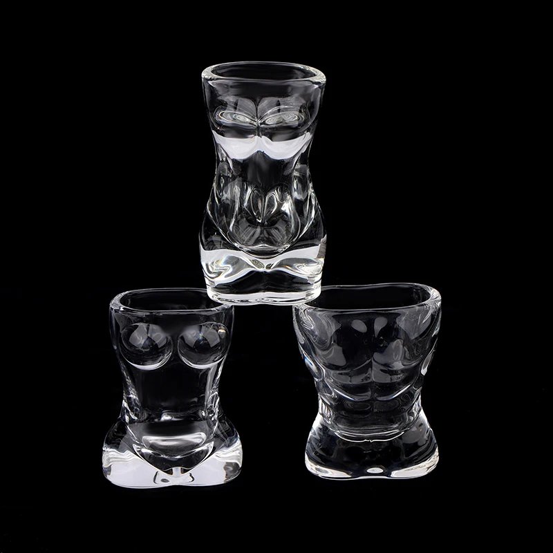 1PC New Unique Beer Cup Funny Men Women Body Shaped Transparent Wine Glass Bar Drinkware Cocktail Mug Coffee Juice Teacup